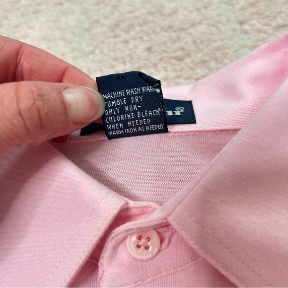 Vintage Par Four Cotton Pink Striped Men's Polo ShirtSize Small - Picture 4 of 16